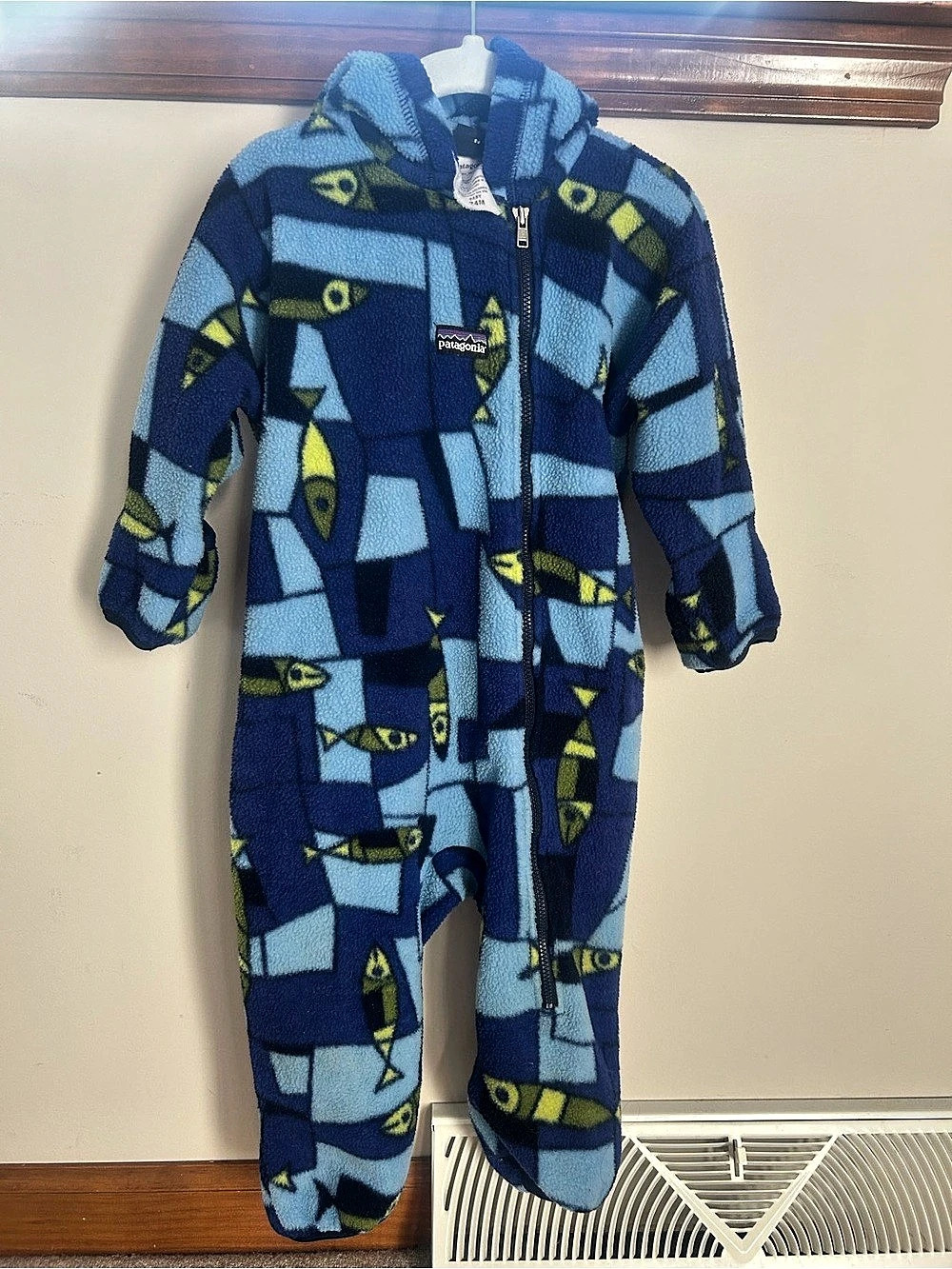 Patagonia Infant Synchilla Bunting Blue & Green 24M